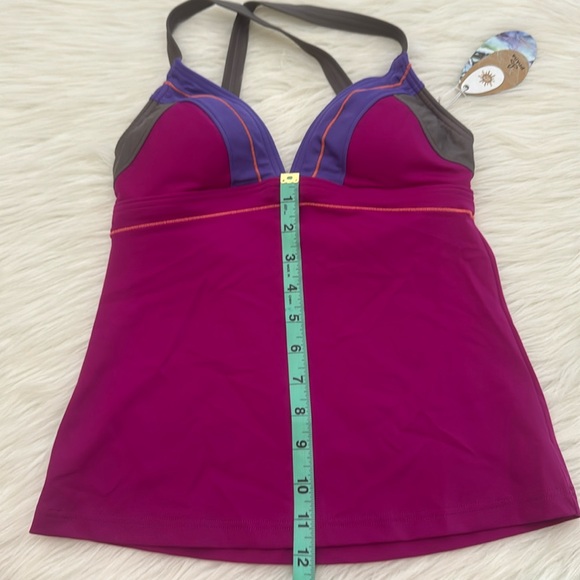 Prana Alta Tankini Rich Fuchsia Multi-Color Swim Top XS - Picture 14 of 15